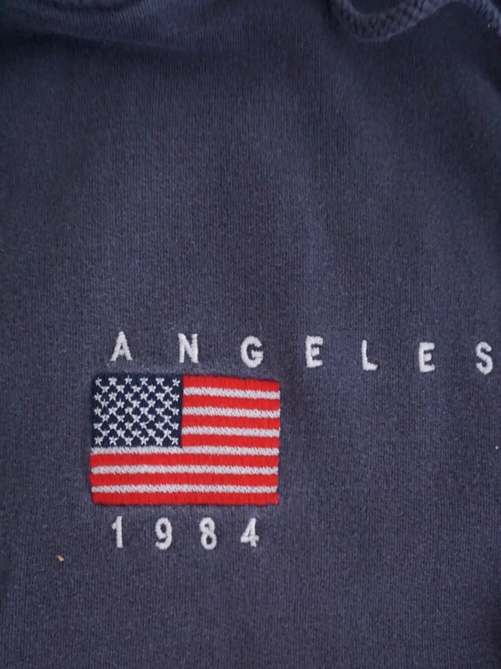 John Galt Navy Los Angeles 1984 Flag Embroidered Drawstring Kangaroo Pocket M - Picture 8 of 12